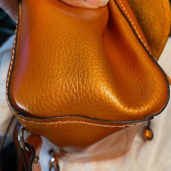 COACH, EUC MINI ORANGE PEBBLED LEATHER BACKPACK - Picture 7 of 14